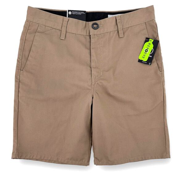Volcom Frickin Khaki Chino Shorts Boys Size 14 Large 27 7" Inseam - Picture 1 of 6
